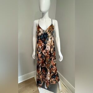 Elegant Multicolor Floral Maxi Dress